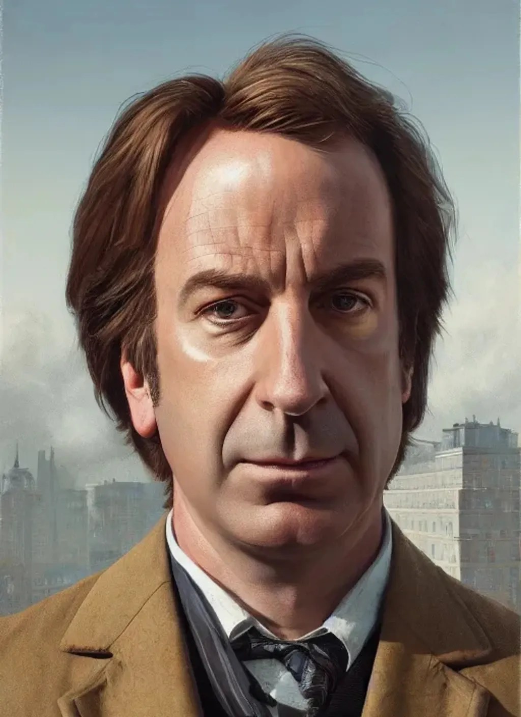 Portrait of {Saul Goodman with {brown} hair and with... OpenArt