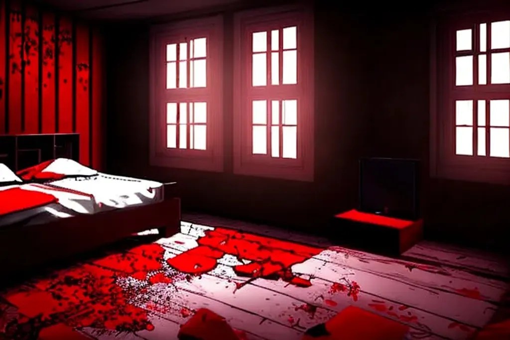 Anime. Terror Bedroom. Blood. Dark Environment. Nigh...