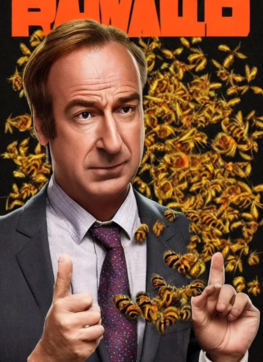 A movie poster of Saul Goodman getting attacked by w... OpenArt
