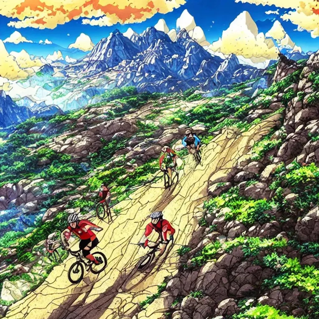 Mountain bike + Anime + Landscape