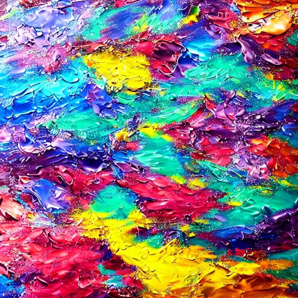 vivid metallic oil painting 3D looking with fresh co... OpenArt