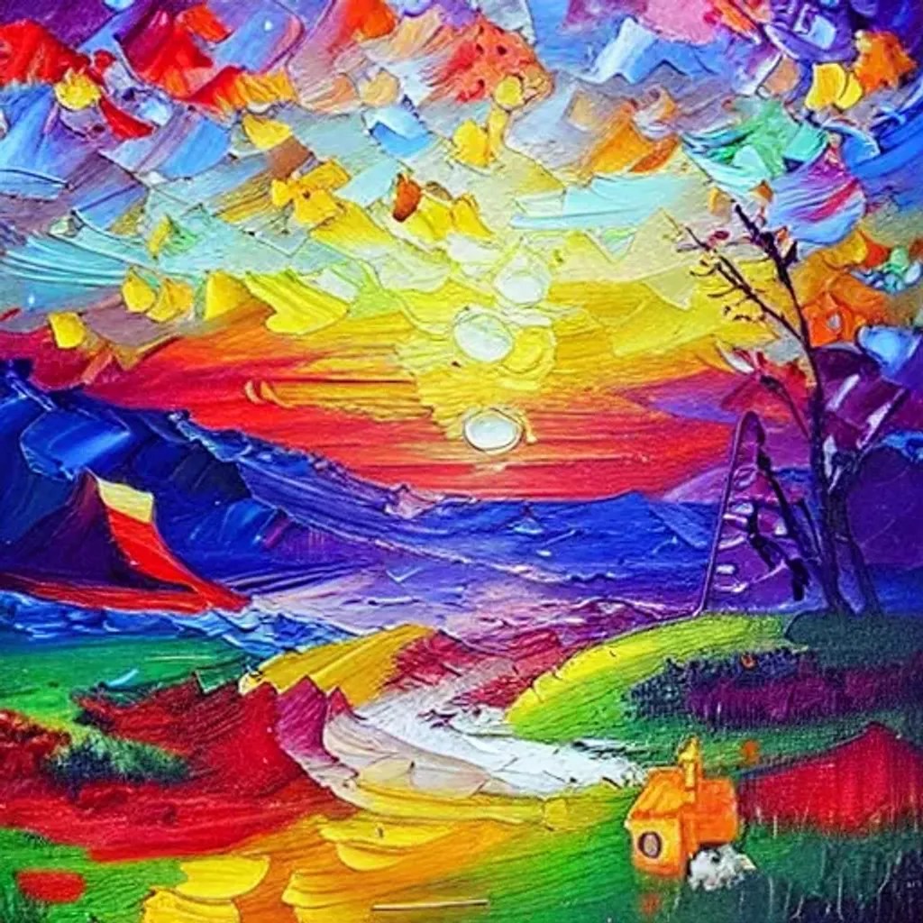 Oil painting dream world life is good OpenArt