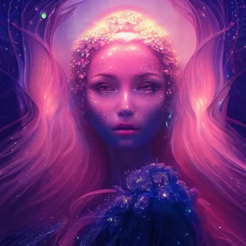 beautiful "c", bioluminescent glitter and glimmer OpenArt