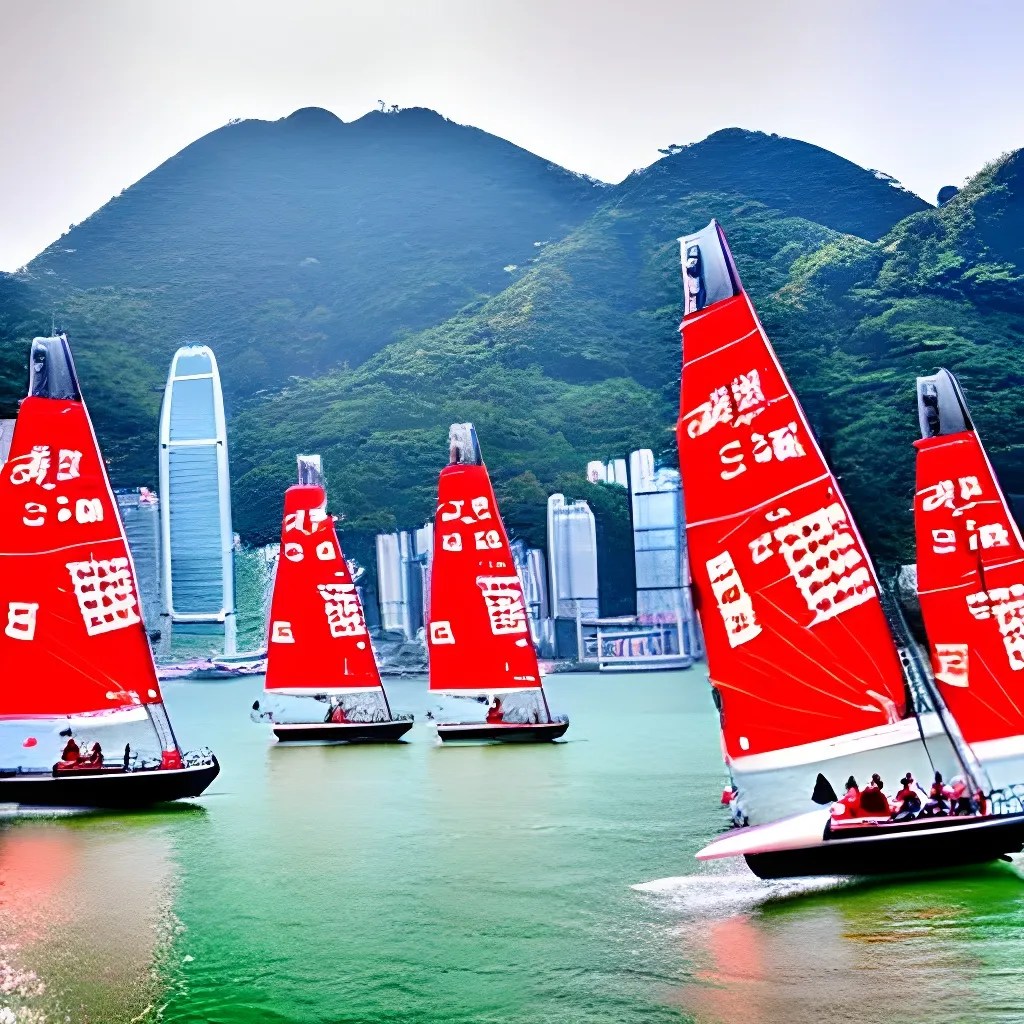 Sailing race Hong Kong Victoria Harbour OpenArt