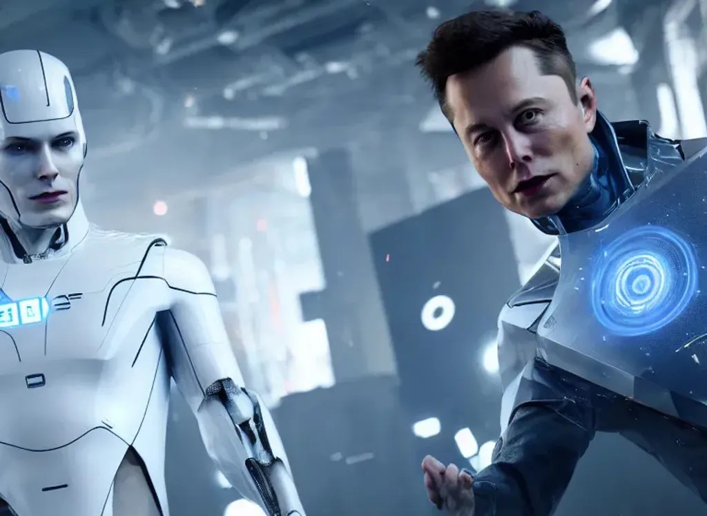 elon musk as an android in the video game detroit be... OpenArt