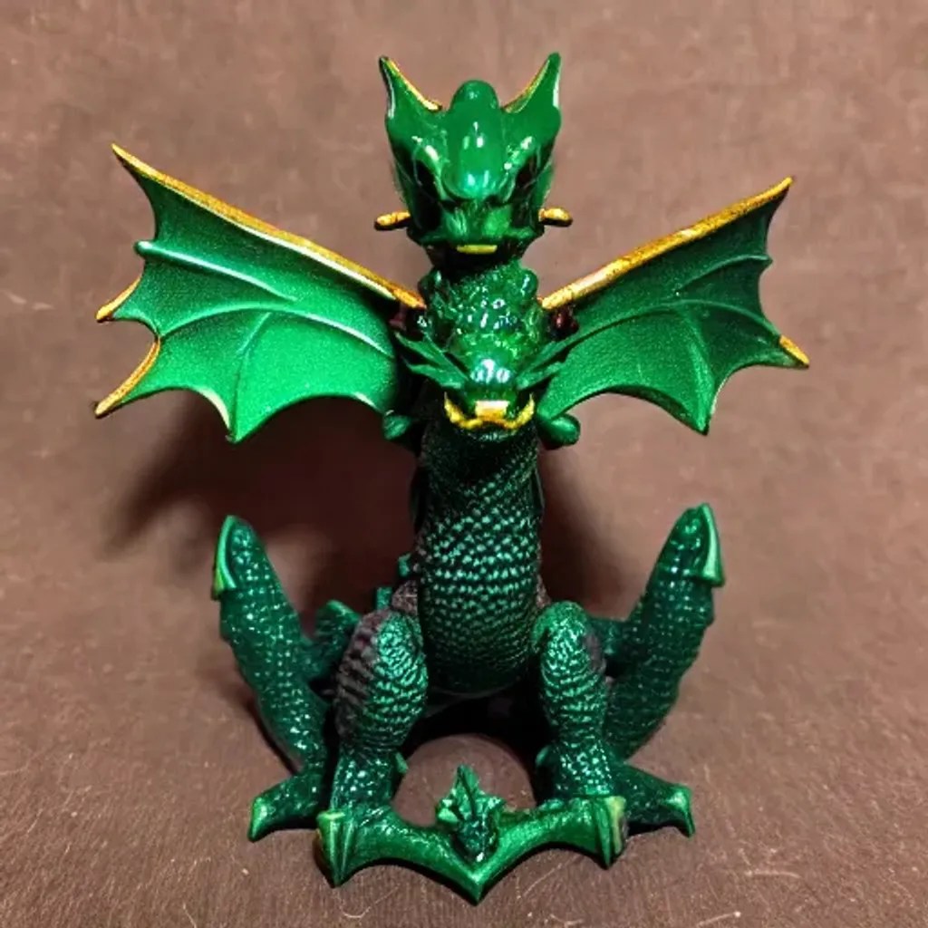 Plastic Toy. Scorpio Dragon, Dead Eyes. Green Shimm... OpenArt
