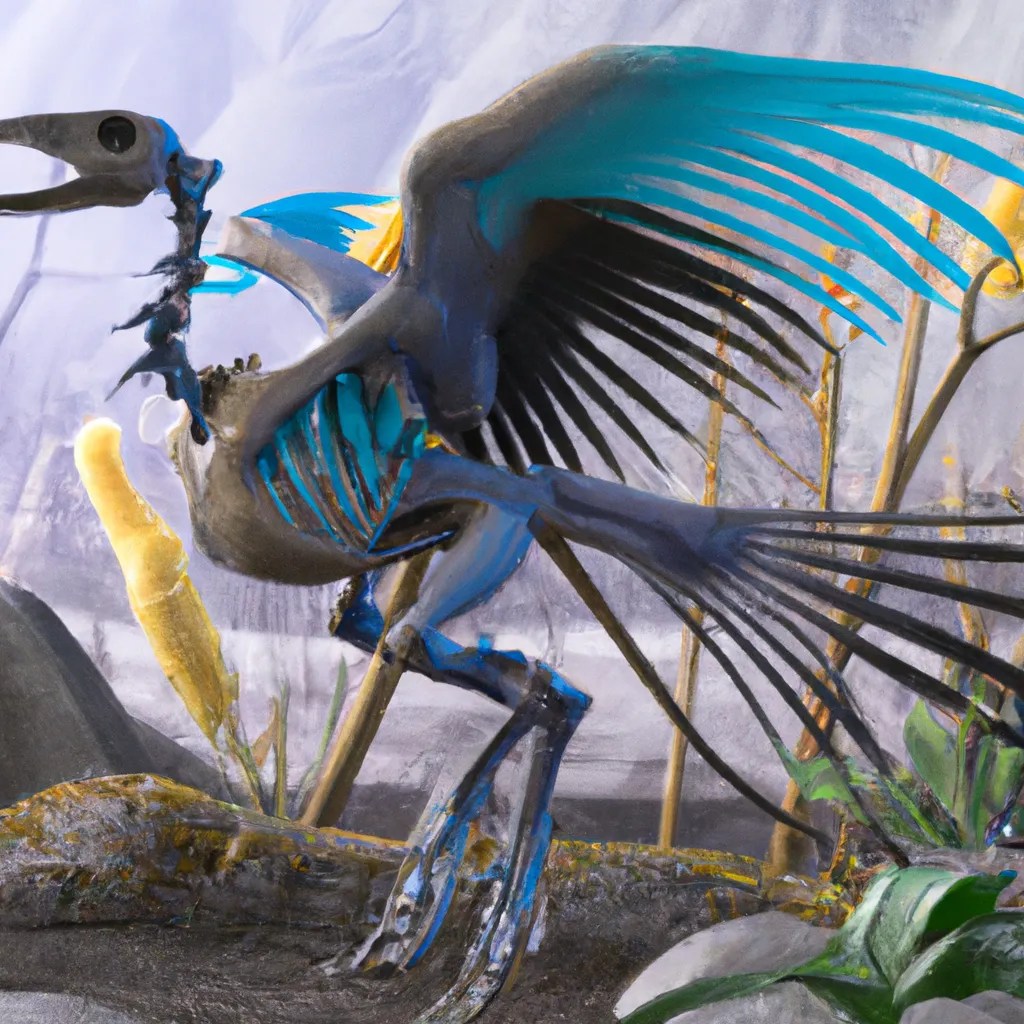 The wild skeleton structure of Archaeopteryx Corvid... OpenArt