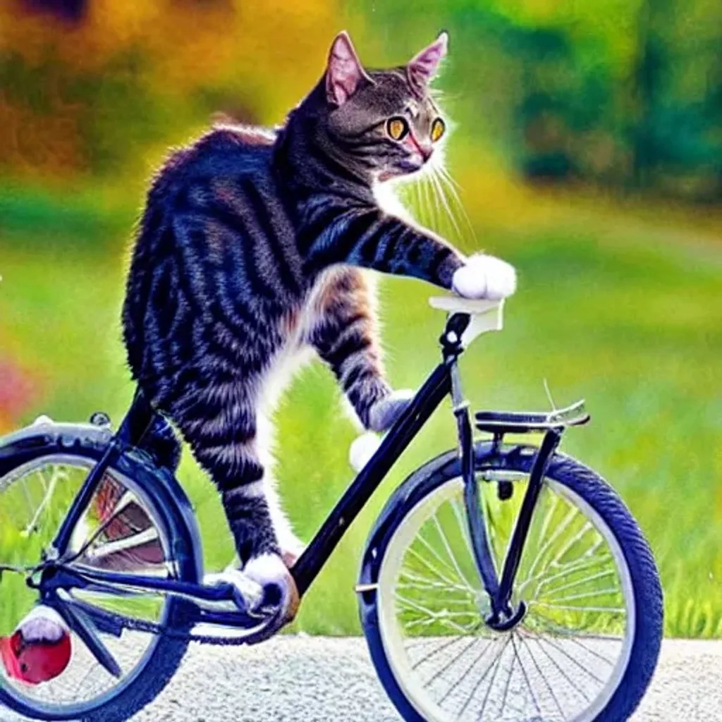 A cat riding a bicycle OpenArt