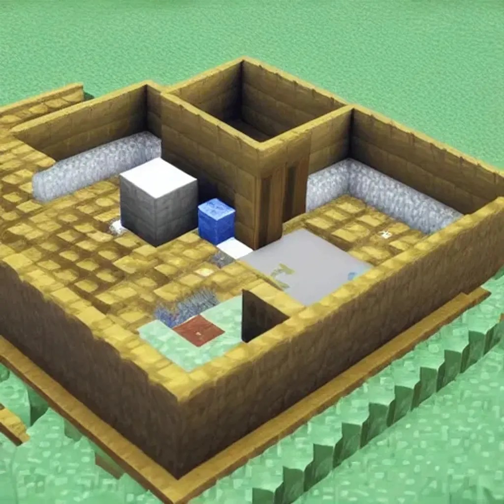 a meth lab with walter white in it, minecraft,blocks, OpenArt