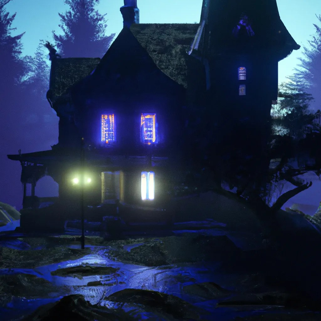 a lone haunted house at the end of the lan...