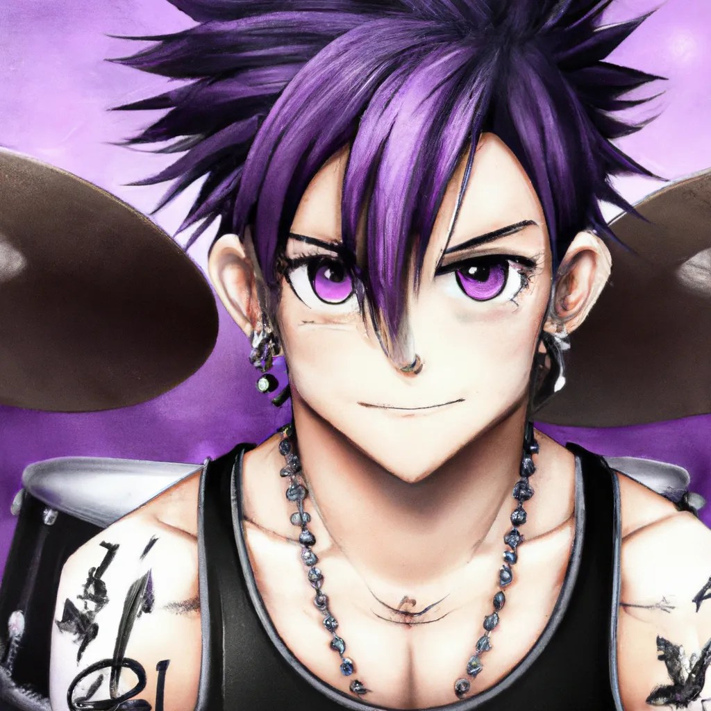 anime boy, short undercut purple/black hair, side pa... OpenArt