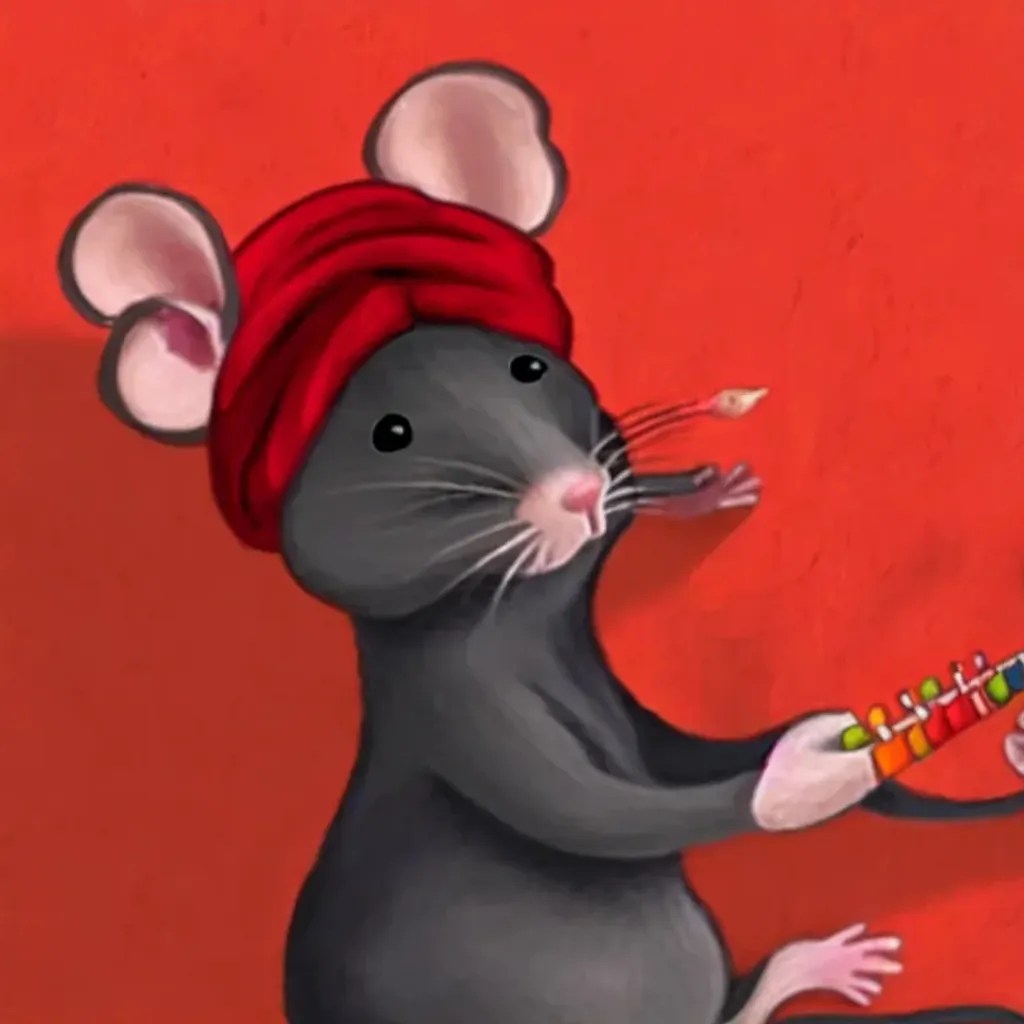 One cute rat wearing a red turban, playing flute, st... OpenArt