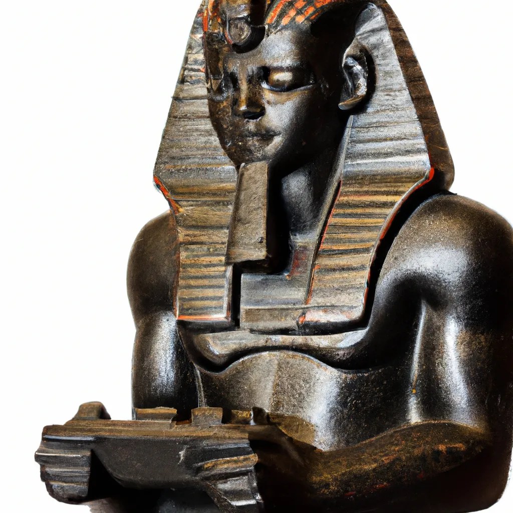 Ancient Egypt statue of Darth Vader playing a video...