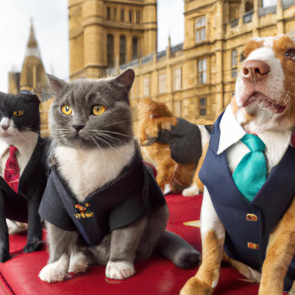 cats in suits sitting in english parlament OpenArt