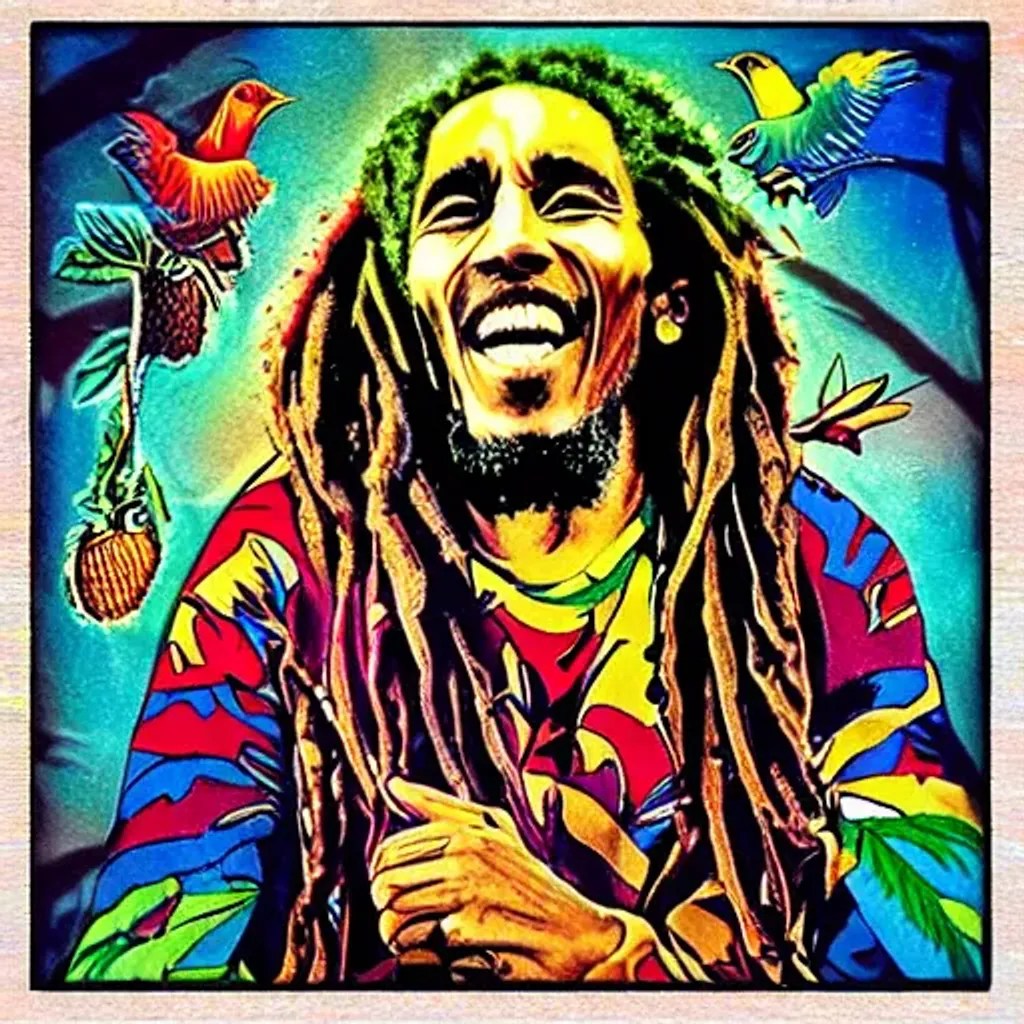 bob marley reggae music nature birds palms rabbit an... OpenArt