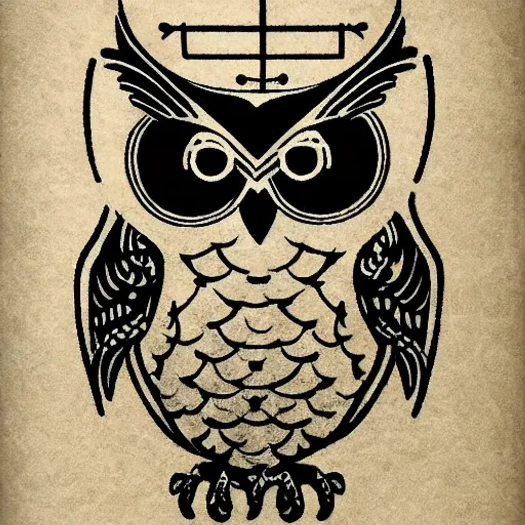 symbol for the owl god of knowledge, logo, religious... OpenArt