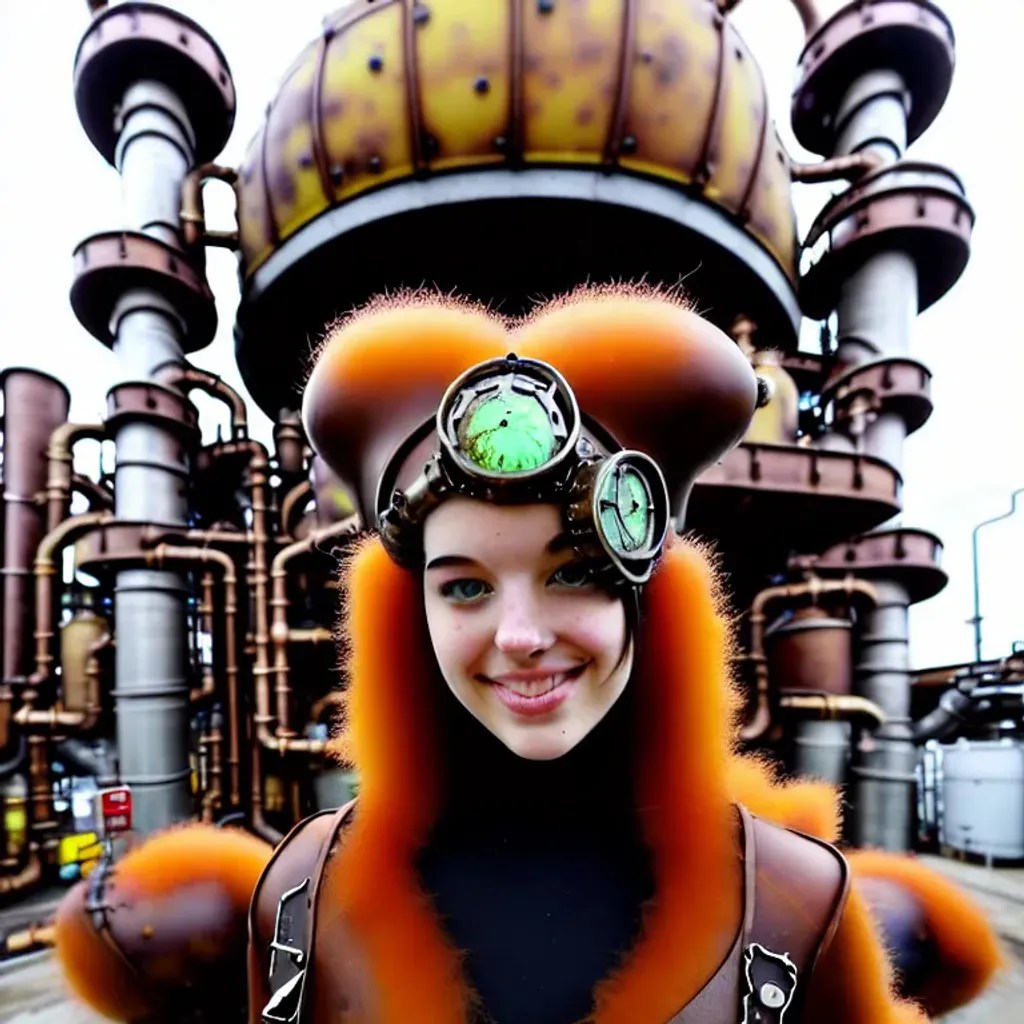 A giant gelatinous fungus grows in an enormous steam... OpenArt