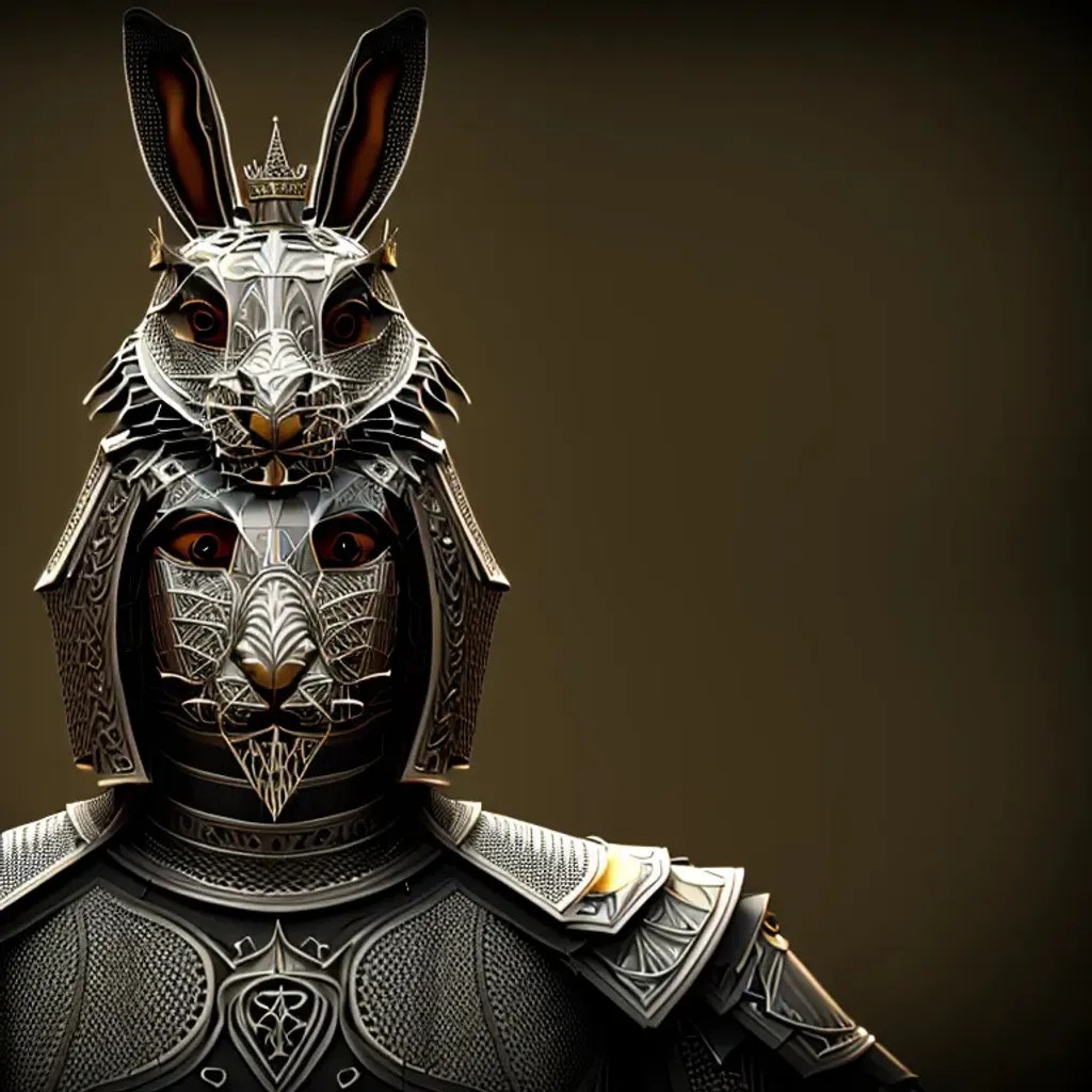 Anthropomorphic majestic rabbit king, portrait, (((s...