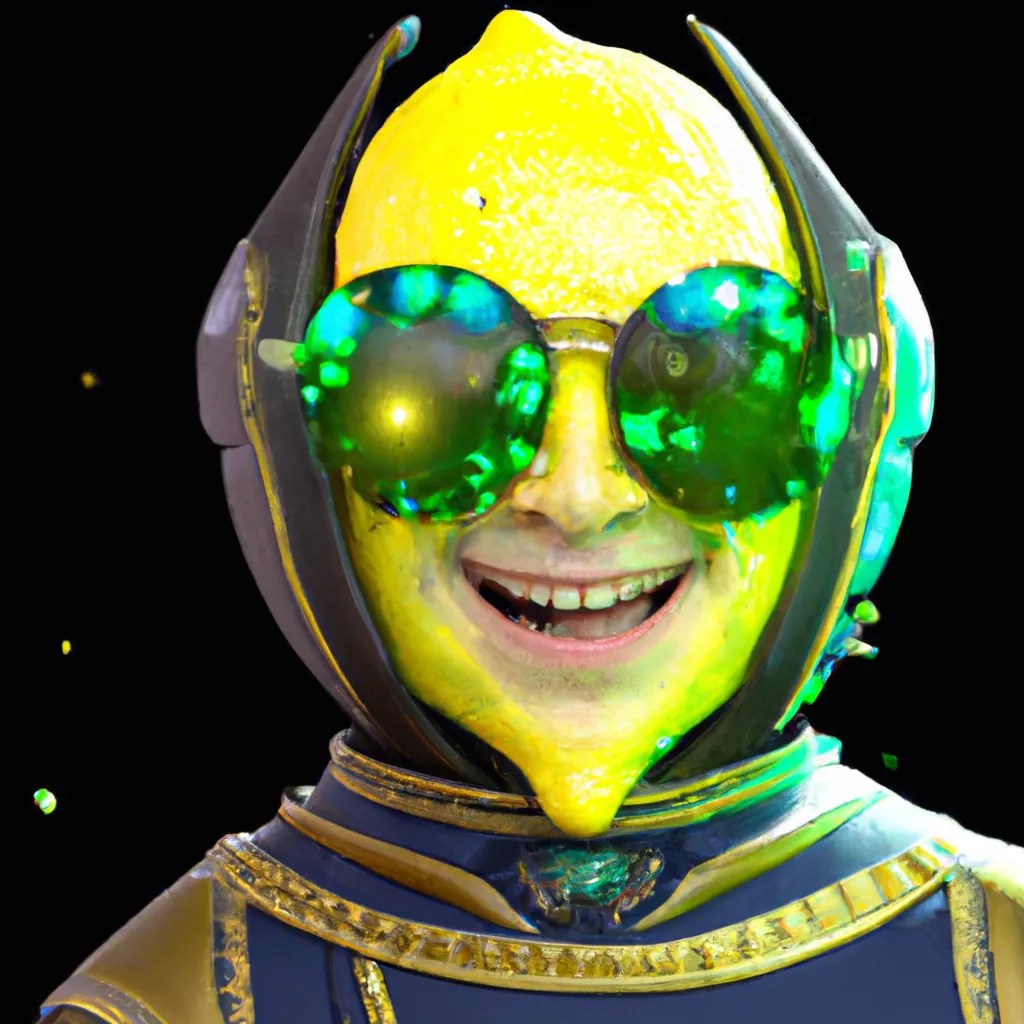 portrait, Laughing fortnite lemon character with sun... OpenArt
