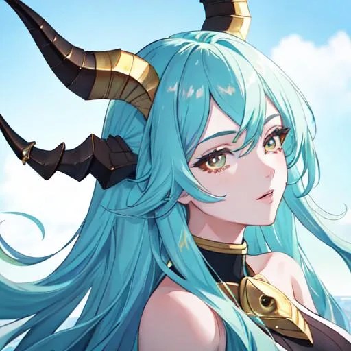 Capricorn The SeaGoat zodiac as a female human, 8k,...