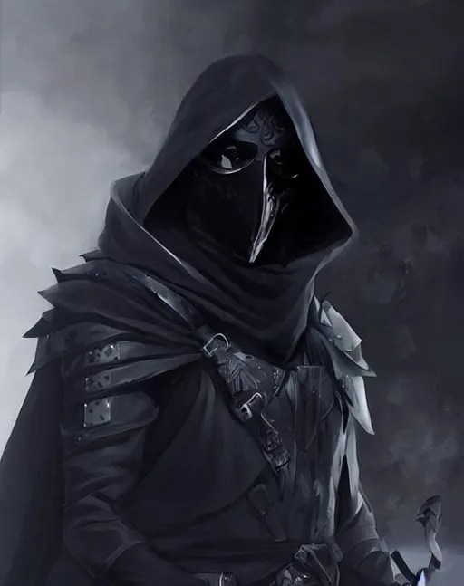 The Shadow Reaper. A human male assassin. Studded le...