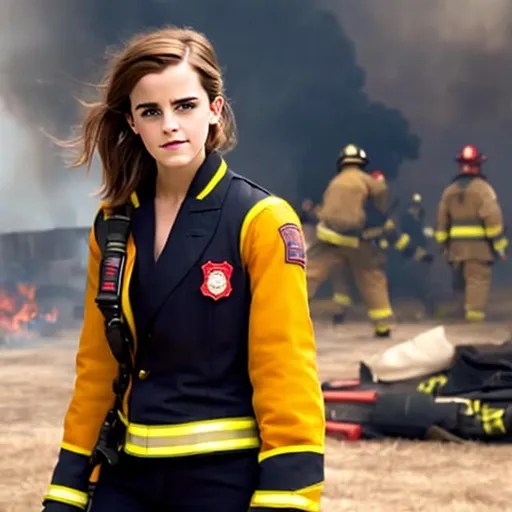 Full body emma watson as super hot firefighter open... OpenArt