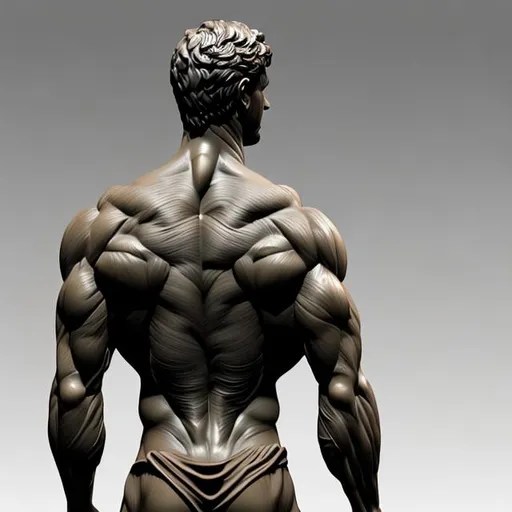 Greek god back , bronze statue ,super muscles, dim l... OpenArt