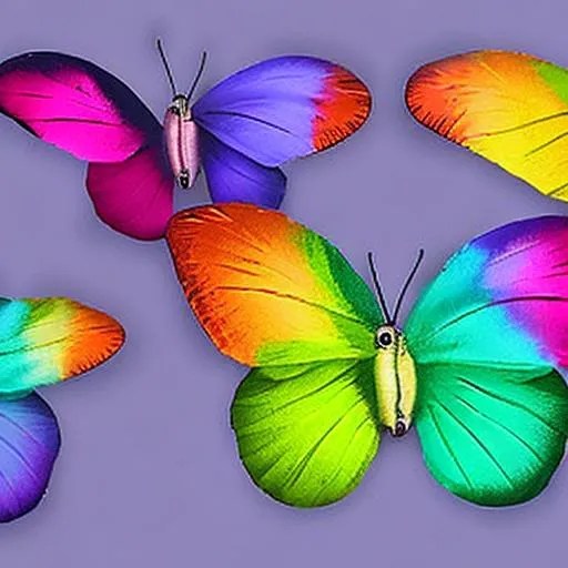 Rainbow butterflies OpenArt