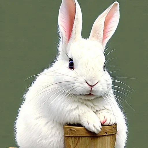 white rabbit,bunny, making Gallic shrug,alone,clean...