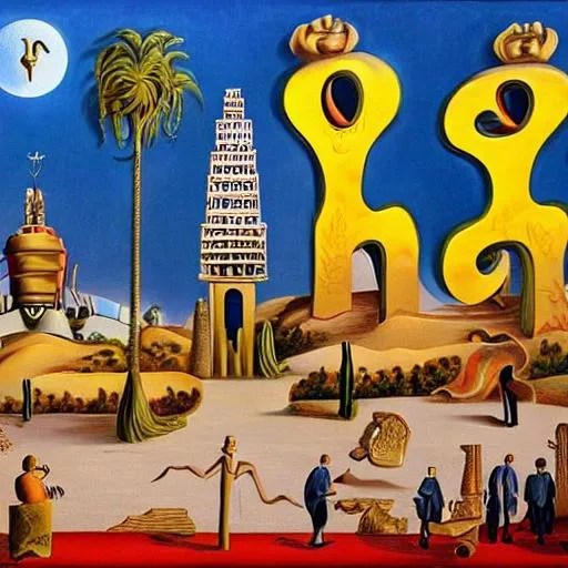 city of los angeles, fine art painting in the style...