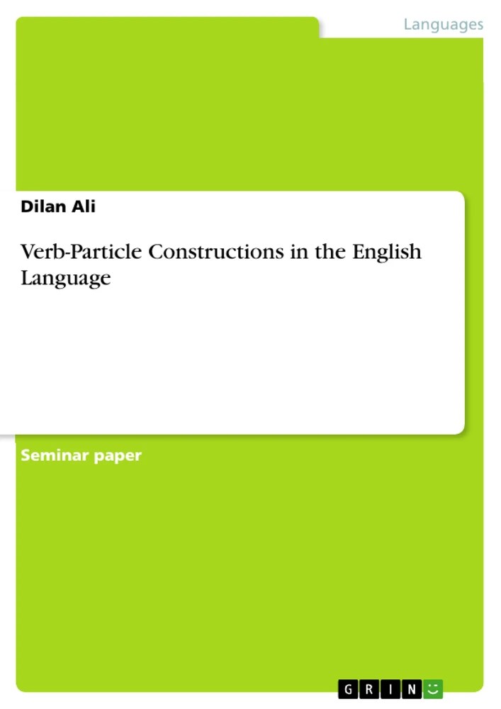 VerbParticle Constructions in the English Language Hausarbeiten.de