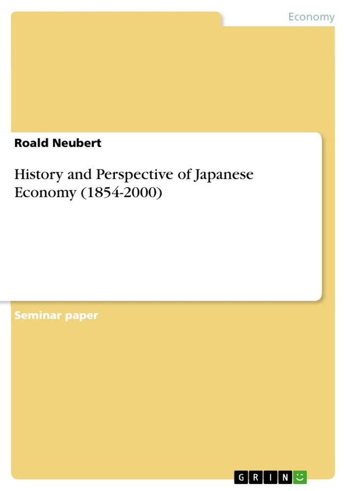 History and Perspective of Japanese Economy (18542000) GRIN Grin