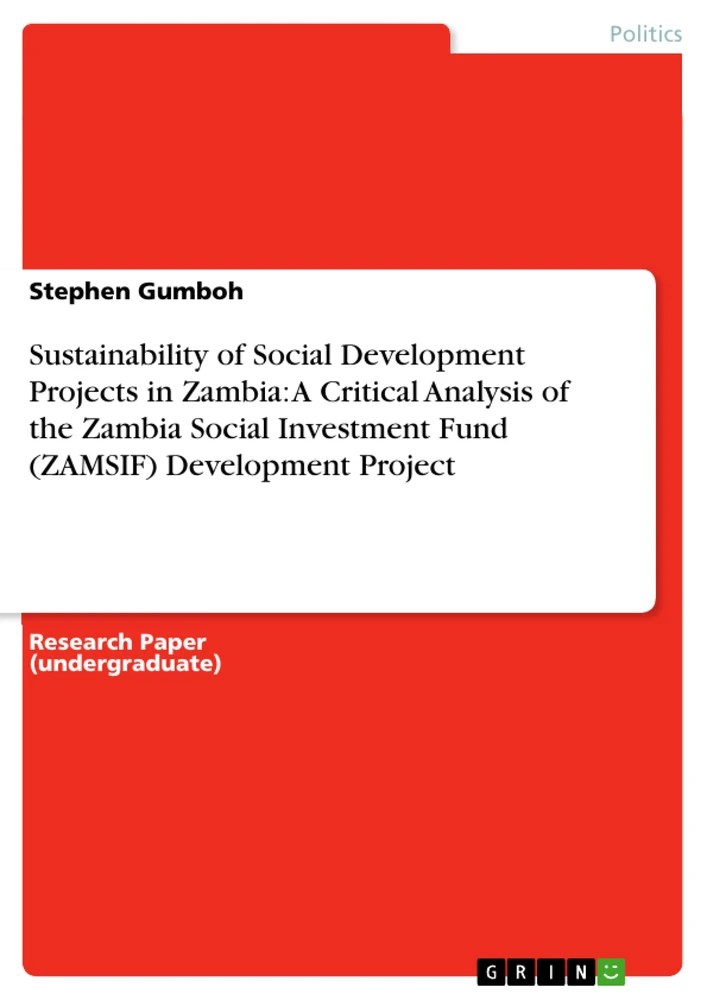 Sustainability of Social Development Projects in Zambia A Critical