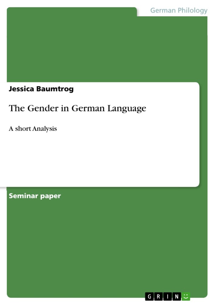 The Gender in German Language GRIN Grin