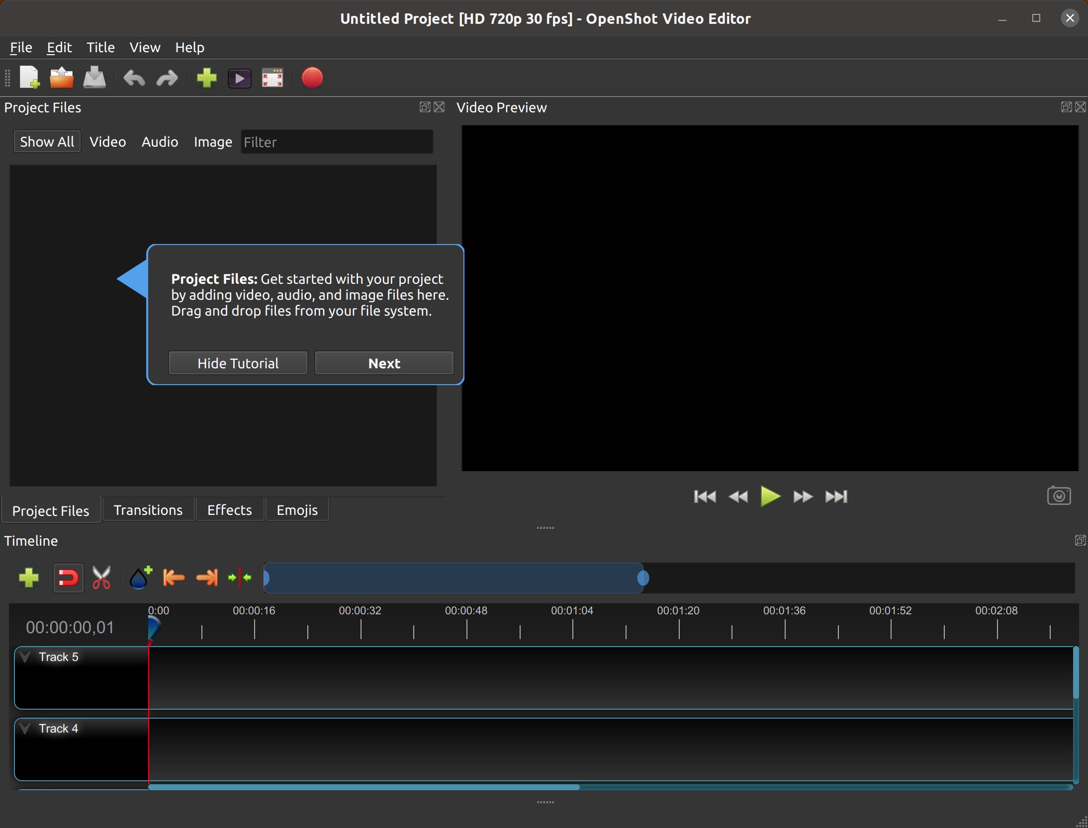 Main Window — OpenShot Video Editor 3.1.1dev documentation