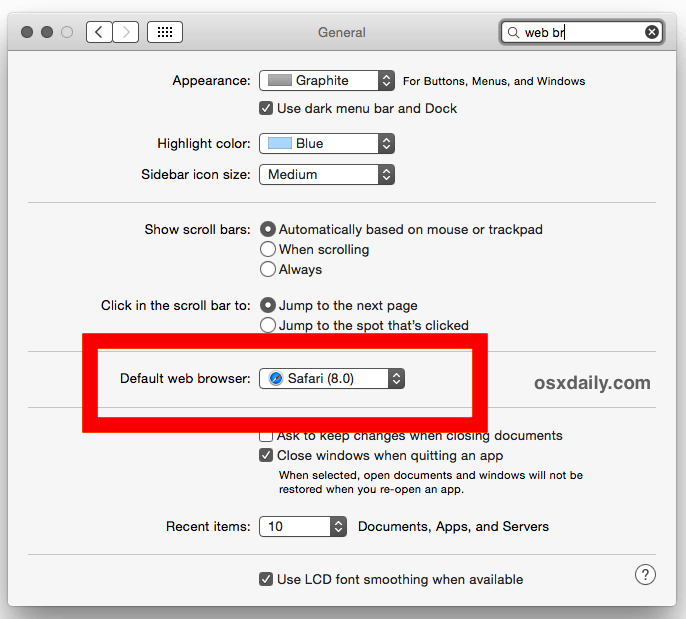 Maybe you would like to learn more about one of these? Change The Default Web Browser In Mac Os X Osxdaily