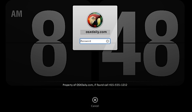 Add a Message to the Login and Lock Screen in Mac OS X