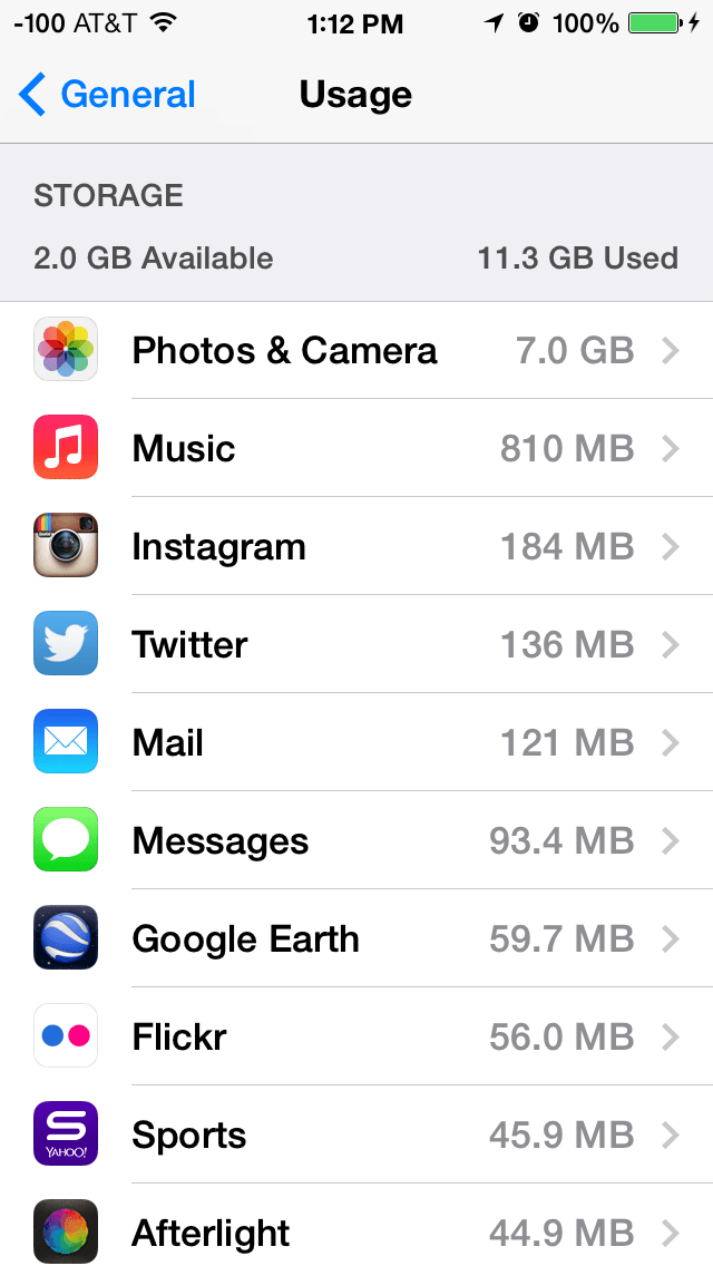 Check Available Storage Space and How Much Space an App Uses in iOS