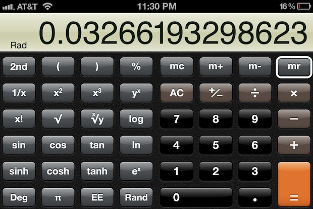 Turn the iPhone into a Scientific Calculator by Rotating Calculator App