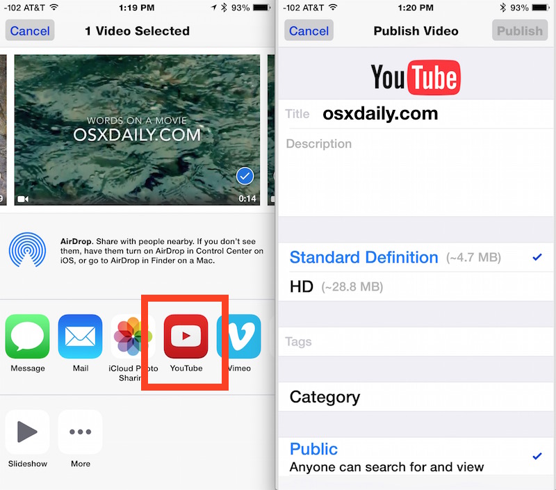 How to Upload Video to YouTube from iPhone & iPad