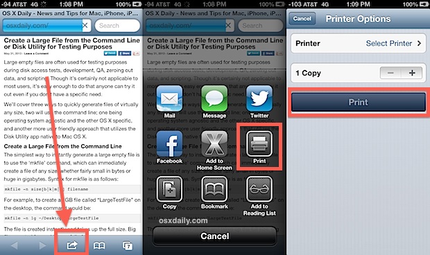 Print from the iPhone or iPad to Any Printer, Wirelessly