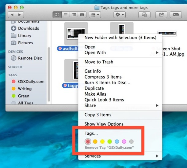 Removing Tags from Files & Folders in Mac OS X