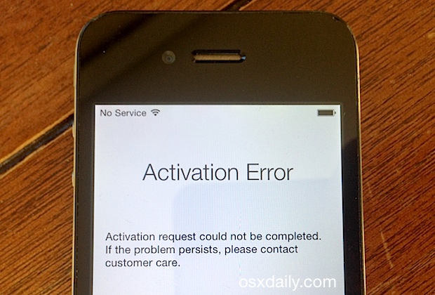 Fix an “Activation Error” After an iPhone Reset / Restore