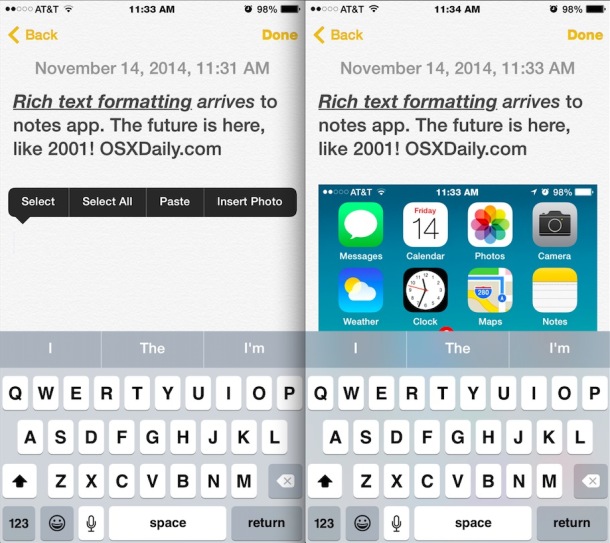 How to Format Text & Insert Pictures Into Notes in iOS