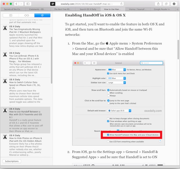 Subscribe to RSS Feeds in Safari for Mac in OS X El Capitan & Yosemite