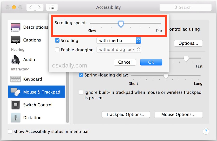 How to Change Scrolling Speed of Mouse or Trackpad in Mac OS X