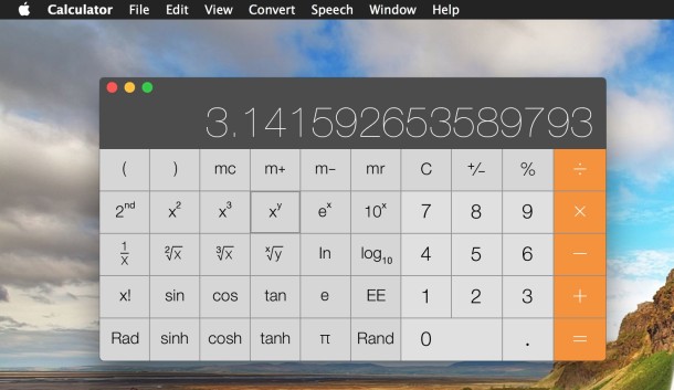 Access the Scientific Calculator & Programmer Calculator in Mac OS X