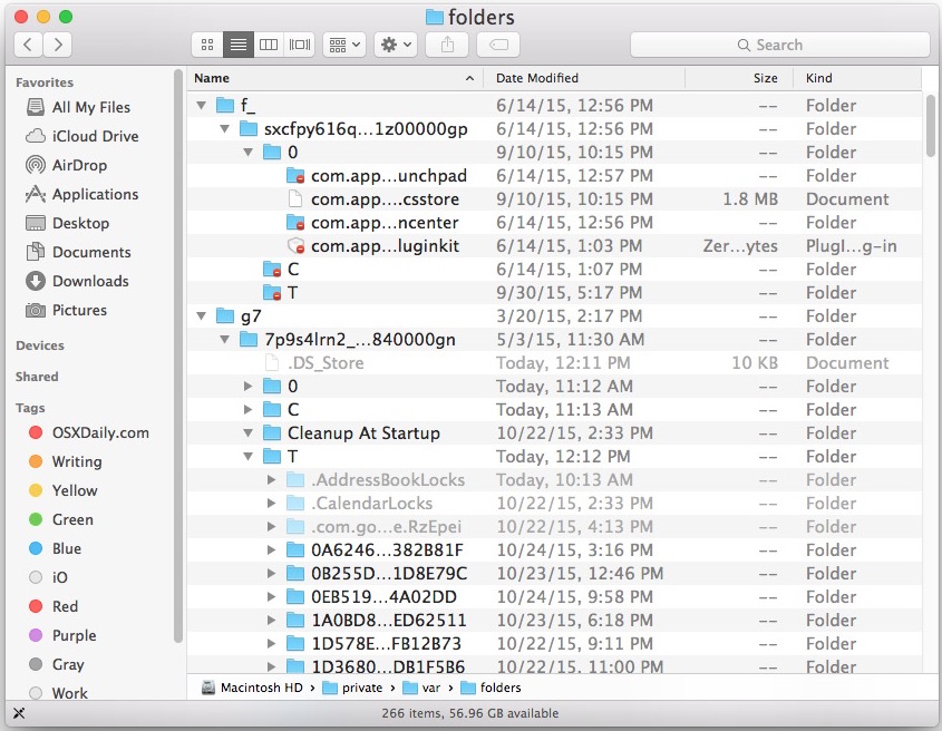 How to Remove Temporary Items & Bloated /private/var/folders/ in Mac OS