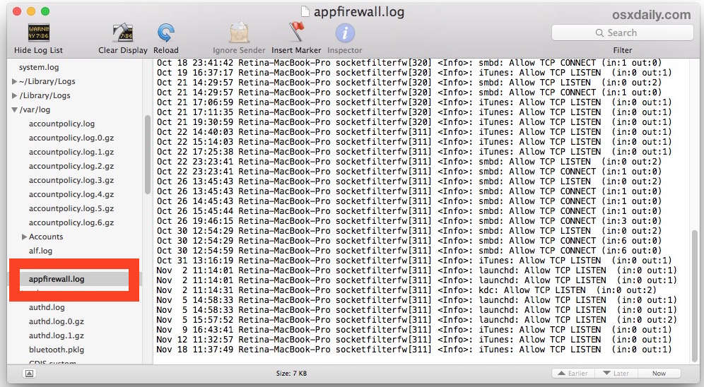 How to View & Watch the Firewall Log in Mac OS X