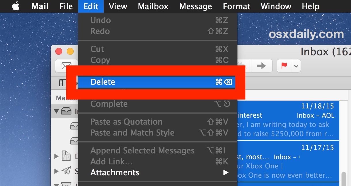 How to Delete All Emails from Mail in Mac OS X